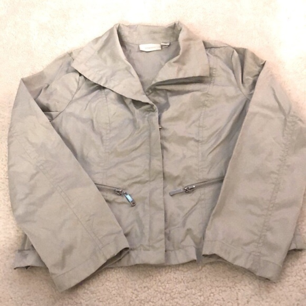 Chico’s Women’s Silver Zip Front Moto Jacket Size small